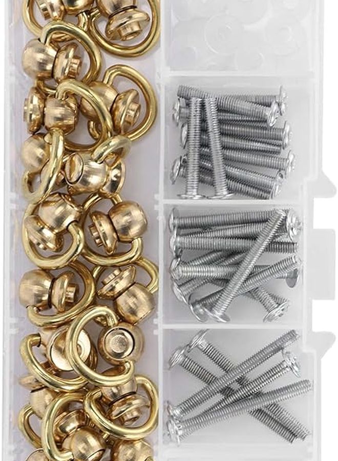 Brass D Ring Buckle Handle Connector 360 Degree Rotating Stud For Leather Craft Backpack Belt - Image 5